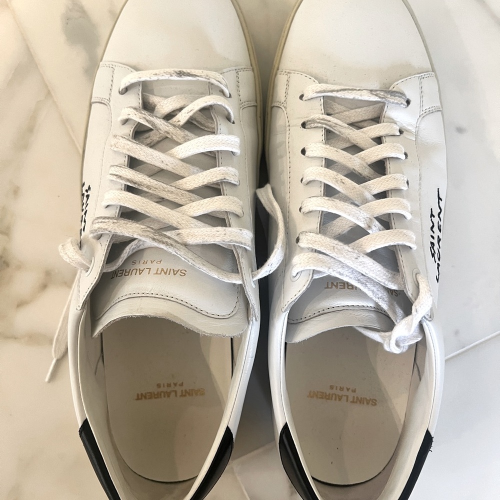 Men’s Saint Laurent Court Classic Sneakers size 43.5 - Picture 2 of 7